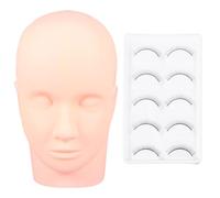 CANIGHT Testa Manichino in Silicone Facile da Usare Kit per Estensione Ciglia per Pratica di Allungamento Ciglia, per Make-up e Formazione Estetica
