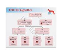 Canine Feline Emergency Chart Poster Veterinary Medicine Guide | Professional decor for animal hospitals showing critical care protocols(Unframed,08X12inch(20X30cm))