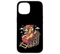 Canine Roller Coaster Dog Riding Parco a tema divertimenti Custodia per iPhone 15