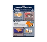 Canine Sleep Positions Guide Poster - Educational Chart for Dog Health Mood and Behavior for Pet Owners(Framed,12x18inch(30x45cm))