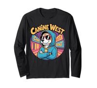 Canine West Funny Hip Hop Hip Dog Parody Music Time Maglia a Manica