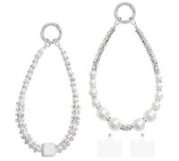 CANIPHA 2Pcs Pearl Phone Wrist Strap, staccabile Anti-Loss braccialetto cellulare braccialetto per portafoglio fotocamera Charm