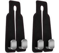 CANIPHA Car Seat Hooks Ganci per poggiatesta da auto 2 pezzi for Headrest, ganci per borsa per seggiolino auto, ganci per borsa per poggiatesta doppi e supporto per telefono cellulare (nero)