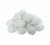 Canirologas Ciottoli in ceramica per camino, 24 pezzi, ciottoli di lava rotondi, tronchi a gas, per caminetti e bracieri interni ed esterni, pietre decorative (bianco)