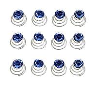 canjoyn 24 forcine per capelli da sposa con gemme a spirale per capelli a spirale per matrimonio, forcine per capelli con strass brillanti in cristallo Twisters a spirale in metallo Updo Prom (blu)