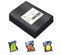 CANLENPK - Sacchetti sigillabili per sottovuoto, 15 x 20 cm, retro nero e parte anteriore trasparente, per alimenti, snack, frutta, noci, bollire il vapore, congelare calore, congelare, per uso