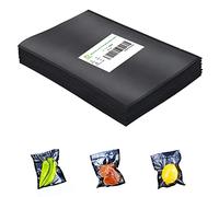 CANLENPK - Sacchetti sigillanti per sottovuoto, 20 x 30 cm, con retro nero e parte anteriore trasparente, pretagliati, per alimenti, snack, frutta, noci, bollire il vapore e il congelamento,