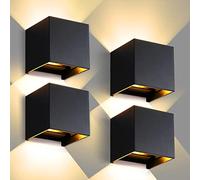CANMEIJIA LED Applique Esterno Nera, Cubo da Parete Con Angolo Regolabile, Impermeabile IP65, 12W 3000K