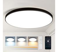 CANMEIJIA Plafoniera LED a Soffitto Moderna Camera da letto, Bagno, Dimmerabile 24W, Lampadario Moderno con Telecomando, 3000-6500K, IP44