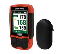 CANMORE HG200 GPS da golf portatile e borsa - Display a colori con oltre 41.000 dati essenziali sui campi da golf e foglio dei punteggi - Resistente all'acqua - Arancione