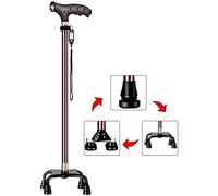 Canna canna anziane stampelle in lega di alluminio a piedi con espansione leggera a 10 velocità di un piede, a quattro piedi, grande interscambio a base di quattro piedi 74-97,3 cm di lunghi