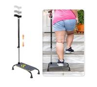 Canna da Arrampicata per Anziani - Mezza Passeggiata, Aiuto per Ascensore Scala, 4 pin, Grande Base Quad, Bastoni da Passeggiata Regolabili