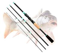 Canna Da,Canna Da Da Viaggio In Fibra Di Vetro 4 Sezioni - Portatile Adatta Per In Fiume Lago Spiaggia Torrente Gita In Barca Escursionismo