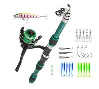 Canna da e mulinello, per bambini, 1,8 m, per telescopica per innaffiare, kit per pesci per principianti, set di pesci giovani, kit di attrezzi per bambini