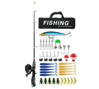 Canna da per bambini, canna da per giovani | Kit per principianti con scatola per attrezzatura da portatile - Canna da telescopica da 1,6 m/5,25 piedi, kit completi di attrezzatura da per bambini con