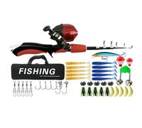 Canna da per bambini, Canna da per giovani,Set per principianti di scatola per attrezzatura - Set di combinazione di mulinello e canna da telescopica da 1,6 m/5,25 piedi con borsa da