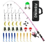 Canna da per bambini, set di canne da per bambini | Kit per principianti di piccola - Attrezzatura da portatile per, kit da per il anno con borsa per il trasporto per le vacanze di compleanno