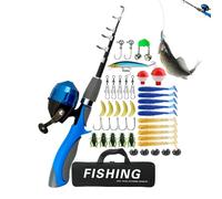 Canna da per giovani, kit da per principianti | Combinazioni di canna da e mulinello portatili - Set di canne da telescopiche da 1,6 m/5,25 piedi e scatole per attrezzatura, kit completi da con per es