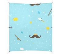 Canna da pesca a forma di baffi del papà, protezione UPF50+, impermeabile, per esterni, con sacchi di sabbia, pala per sabbia, pali per cortile, prato, parco