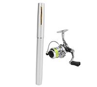Canna da pesca a forma di mini a forma di mini di Cheotime, combo a rotazione rotante regolabile kit di pesca telescopica leggera per la pesca del ruscello per la pesca del (Nero) (Frammento)