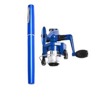 Canna da pesca a penna e mulinello Combo - Canna da pesca telescopica da 25 x 15 x 7 cm con mulinello telescopico, kit combinato in lega di alluminio, ingranaggio per acqua salata e d'acqua