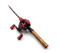 Canna da pesca, canna da casting combo mulinello ultra leggera peso esca lenta 1-5 g adatta per piccoli pesci ultracorti comodamente da trasportare (colore: canna da pesca con mulinello mano destra