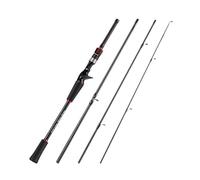 canna da pesca Canna da pesca con esca 4 sezioni alla carpa in fibra di carbonio 5 kg viaggio ultraleggera potenza trascinamento for la del luccio basso(2.1m)