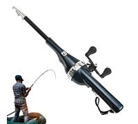 Canna da pesca - Canna da pesca pieghevole super corta | Portatile e robusta con doppio bilanciere per la pesca in acqua salata e acqua dolce, facile da viaggiare per esterni, fiume e mare