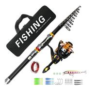 Canna da pesca, Canna da pesca spinning universale con manico dritto in carbonio, set completo strada(3.0m)