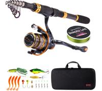 Canna da pesca combo bobina canna da pesca telescopica in fibra di carbonio con