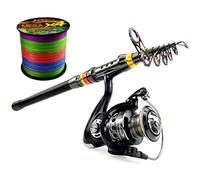 Canna da pesca Combo canna da spinning da viaggio in carbonio con mulinello da 1,8-3,6 m, rapporto di trasmissione 5,2:1 for spigole e carpe Attrezzatura da pesca(3.6m)