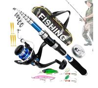Canna da pesca con mulinello combinato - Set di canne da pesca - Accessori da pesca con borsa per il trasporto per trota pesce gatto crappie acqua salata acqua dolce