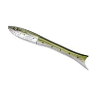 Canna da pesca da viaggio con mulinello, struttura leggera in carbonio e forma unica a forma di pesce per il massimo comfort (solo canna verde)