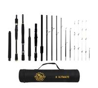 Canna da pesca da viaggio Spinning-Baitcast. Canne combinate 25 in 1. Infinite Ultimate Compact Spin-Cast-Fly Saltwater Freshwater Bass Carp Fish Pole
