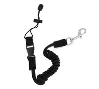 Canna da pesca e guinzaglio per kayak canoa cordino a spirale per una maggiore sicurezza e controllo delle attrezzature (nero)