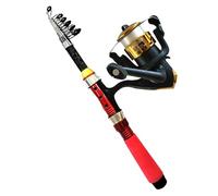 Canna da pesca e mulinello, combo di canne da pesca con canna da pesca telescopica | Set di aste telescopiche combo spin in miniatura in fibra di vetro da 1,8 m | Attrezzatura da pesca Kit acqua acqua