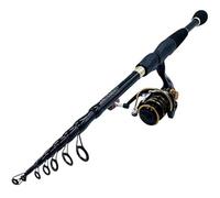 Canna da Pesca Fibra di Carbonio Asta con esca telescopica da 1,6-2,4 m mulinello spinning combinato ad alta velocità per Pesca Mare Fiume