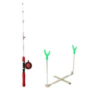 Canna da Pesca Ghiaccio, color to 2, 80 cm | composito - metallo, plastica | schiuma, azione morbida - kit completo, porta canna, galleggiante, lenza, per lago, per fiume