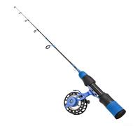 Canna da pesca in carbonio da 57 cm costruita per condizioni invernali con risposta morbida all'azione e tre sezioni di punta Quick Swap per pesca mirata