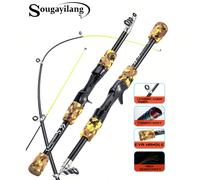 Canna da pesca in fibra di carbonio con anelli guida in ceramica, manico confortevole e design portatile - canna da lancio da 1,5 m/4,92 ft per acqua dolce Canna da lancio da 1,5 MFibra di carbonio