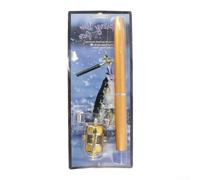Canna da pesca leggera in fibra di vetro da 1 m, con guide per fori grandi e rapporto di trasmissione della bobina 5 1 1 per un recupero fluido (oro)