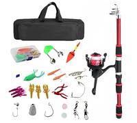 Canna Da Pesca per | Accessori Da Pesca Junior con Borsa Di Conservazione,Kit Principiante Set di Iniziazione e Set di Pesca per Acqua Salata e