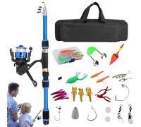 Canna da pesca per bambini, da pesca per giovani, set portatile per bambini, kit di base con bobina a e per la conservazione, set di introduzione giovanile per principianti e