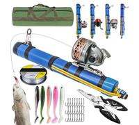 Canna da pesca per catapulta, distanza massima di 30 m, set compatto con mulinello da pesca, strumento per la pesca, risultati professionali e design adatto ai principianti, per riva, molo/spiaggia