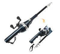 Canna da pesca pieghevole portatile da 1,31 m, mulinello con tamburo rotante integrato, combo for la pesca in mare, asta telescopica Canna da pesca