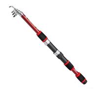Canna da pesca portatile a 5 sezioni, design telescopico, lunghezza 173 cm, leggera, 100 g, ideale per avventure di pesca (rosso)