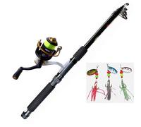 Canna Da Pesca Spinning Fondo Trota Mare Con Mulinello Combo Kit Artificiali Travel (mt. 1,80)