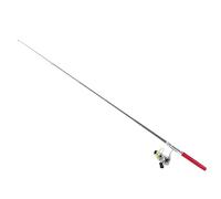 Canna da Pesca Tascabile Mini Portatile a Forma di Penna Retrattile con Mulinello (Rosso)