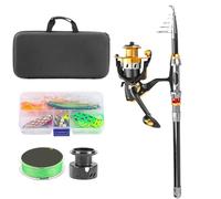 Canna Da Pesca Telescopica | Canna Da Pesca Telescopica Per Viaggi Campeggio Barca Surf Fiume Pesca Lago,Borsa Da Viaggio Compatta Per La Pesca Al Lago Kayak Spiaggia Persici Escursioni