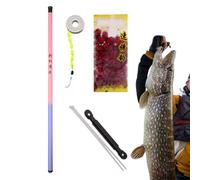 Canna da pesca telescopica - Canna da viaggio compatta per gamberetti, bastone da viaggio antiscivolo per principianti campeggio kayak surf mare trekking lago fiume navigazione